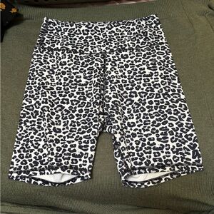 Marshalls Black and White Leopard Print Bike Shorts